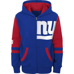 New York Giants Preschool Stadium Color Block Full-Zip Hoodie Royal