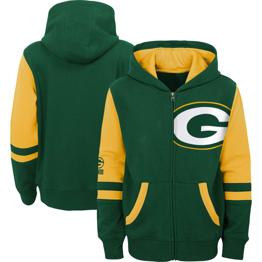 Green Bay Packers Preschool Stadium Color Block Full-Zip Hoodie Green