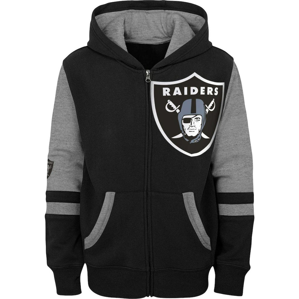 Las Vegas Raiders Preschool Stadium Color Block Full-Zip Hoodie Black