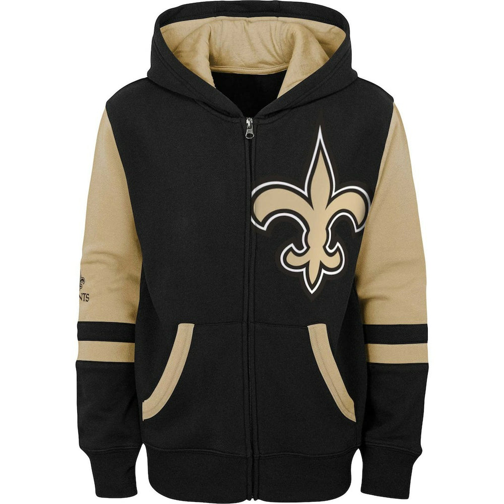 New Orleans Saints Preschool Stadium Color Block Full-Zip Hoodie Black