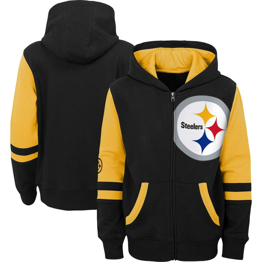 Pittsburgh Steelers Preschool Stadium Color Block Full-Zip Hoodie Black
