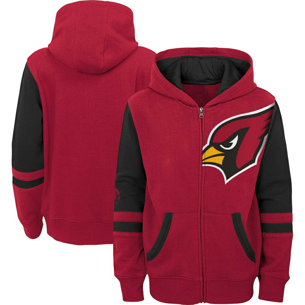 Arizona Cardinals Youth Colorblock Full-Zip Hoodie Cardinal