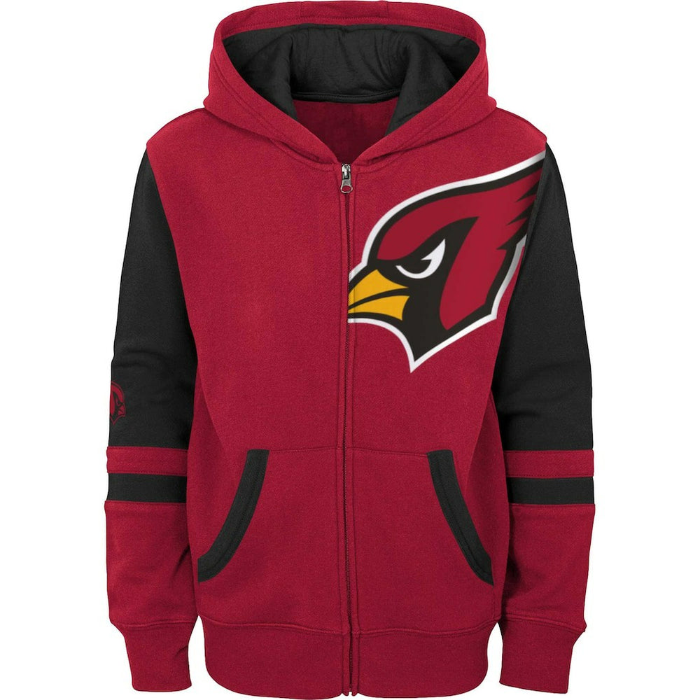 Arizona Cardinals Youth Colorblock Full-Zip Hoodie Cardinal