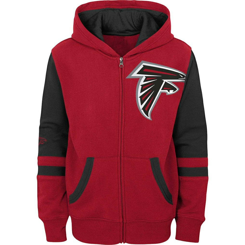 Atlanta Falcons Youth Colorblock Full-Zip Hoodie Red