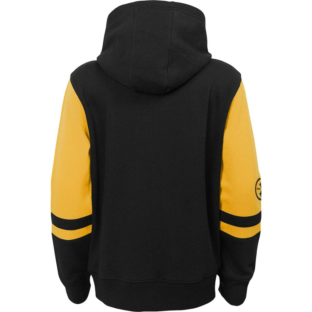 Pittsburgh Steelers Youth Colorblock Full-Zip Hoodie Black