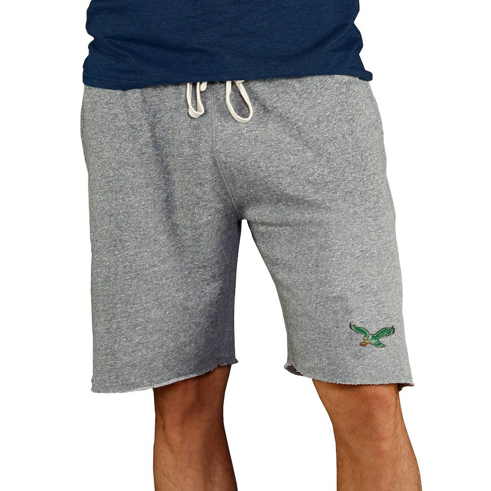 Philadelphia Eagles Concepts Sport Throwback Logo Mainstream Terry Shorts Gray