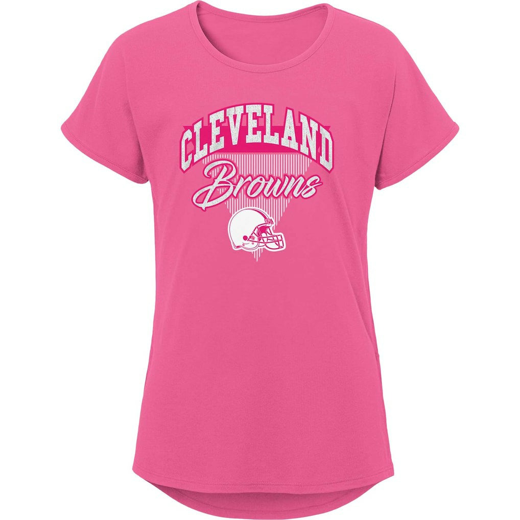 Cleveland Browns Girls Youth Playtime Dolman T-Shirt Pink