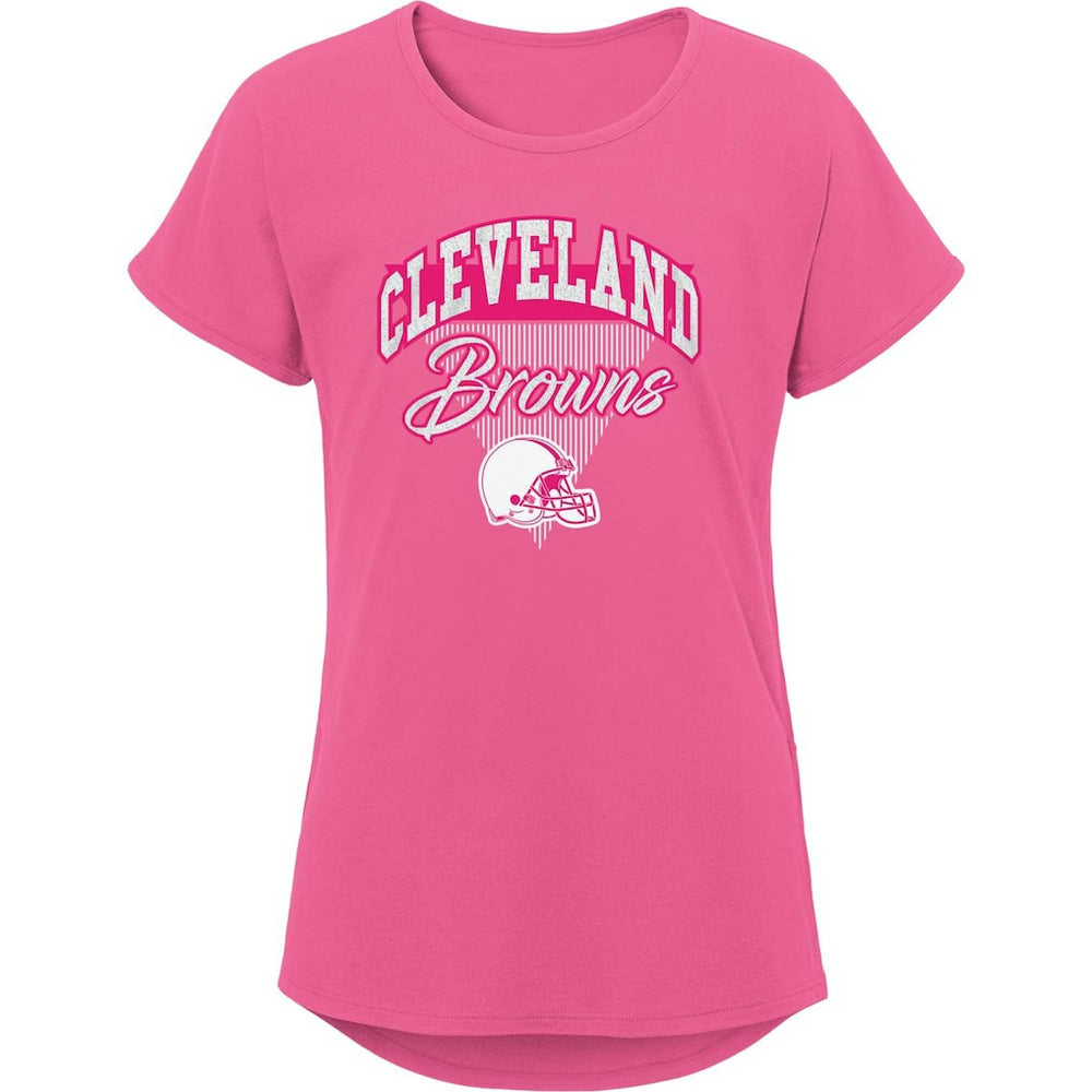 Cleveland Browns Girls Youth Playtime Dolman T-Shirt Pink