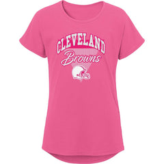 Cleveland Browns Girls Youth Playtime Dolman T-Shirt Pink