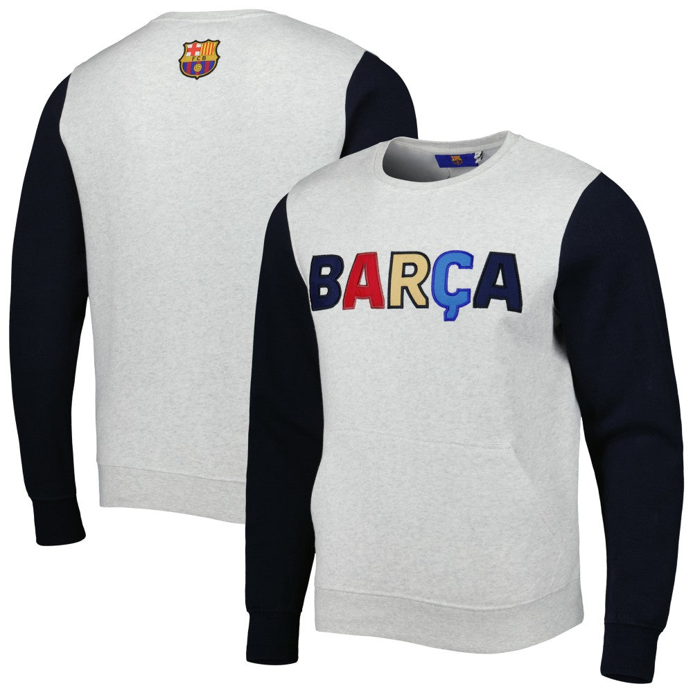 Barcelona Kangaroo Pullover Sweatshirt Gray/Navy sale