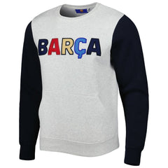 Barcelona Kangaroo Pullover Sweatshirt Gray/Navy sale