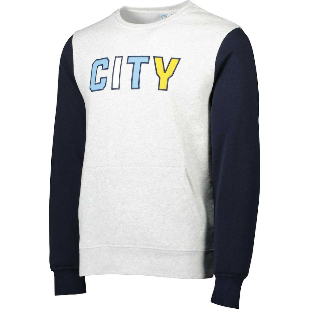 Manchester City Kangaroo Pullover Sweatshirt Gray/Navy sale