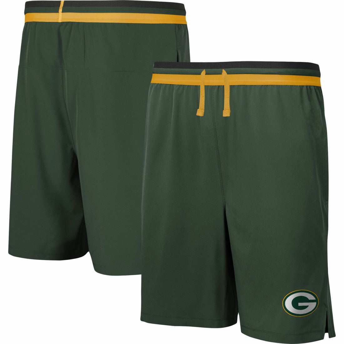 Green Bay Packers Cool Down Tri-Color Elastic Training Shorts Green