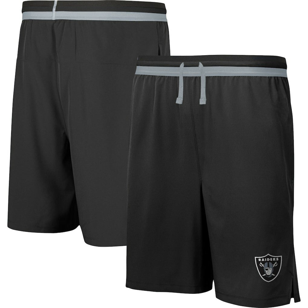 Las Vegas Raiders Cool Down Tri-Color Elastic Training Shorts Black