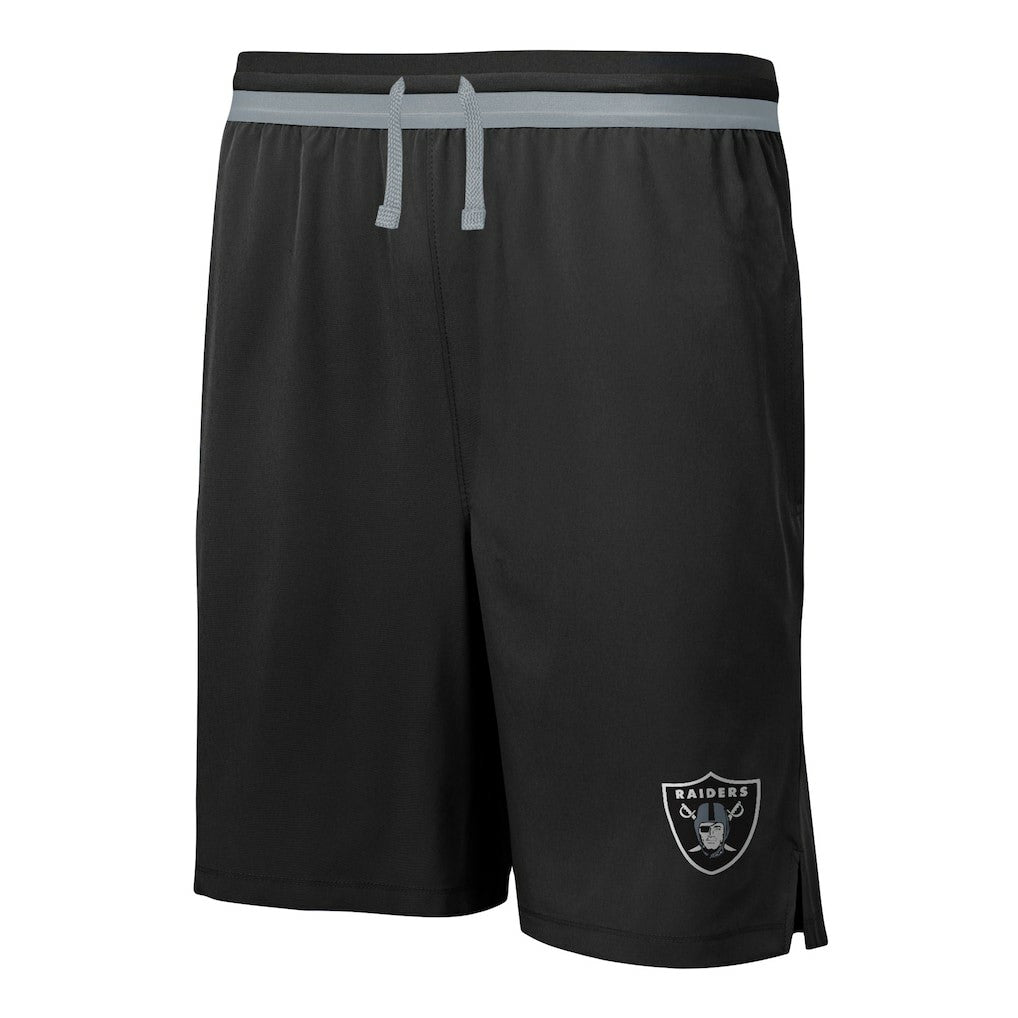 Las Vegas Raiders Cool Down Tri-Color Elastic Training Shorts Black