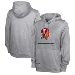 Tampa Bay Buccaneers Grid Drill Streak Fleece Pullover Hoodie Heather Gray