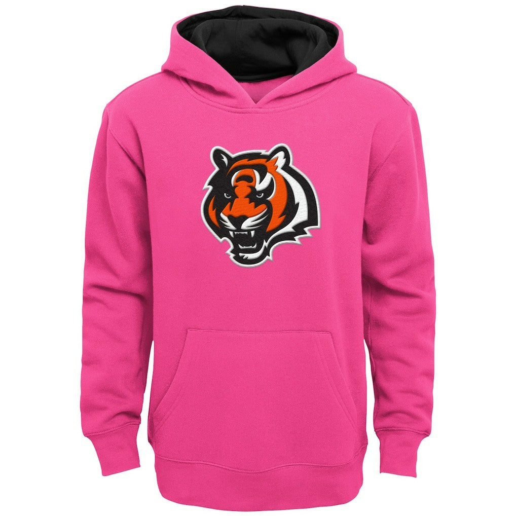 Cincinnati Bengals Girls Youth Prime Pullover Hoodie Pink