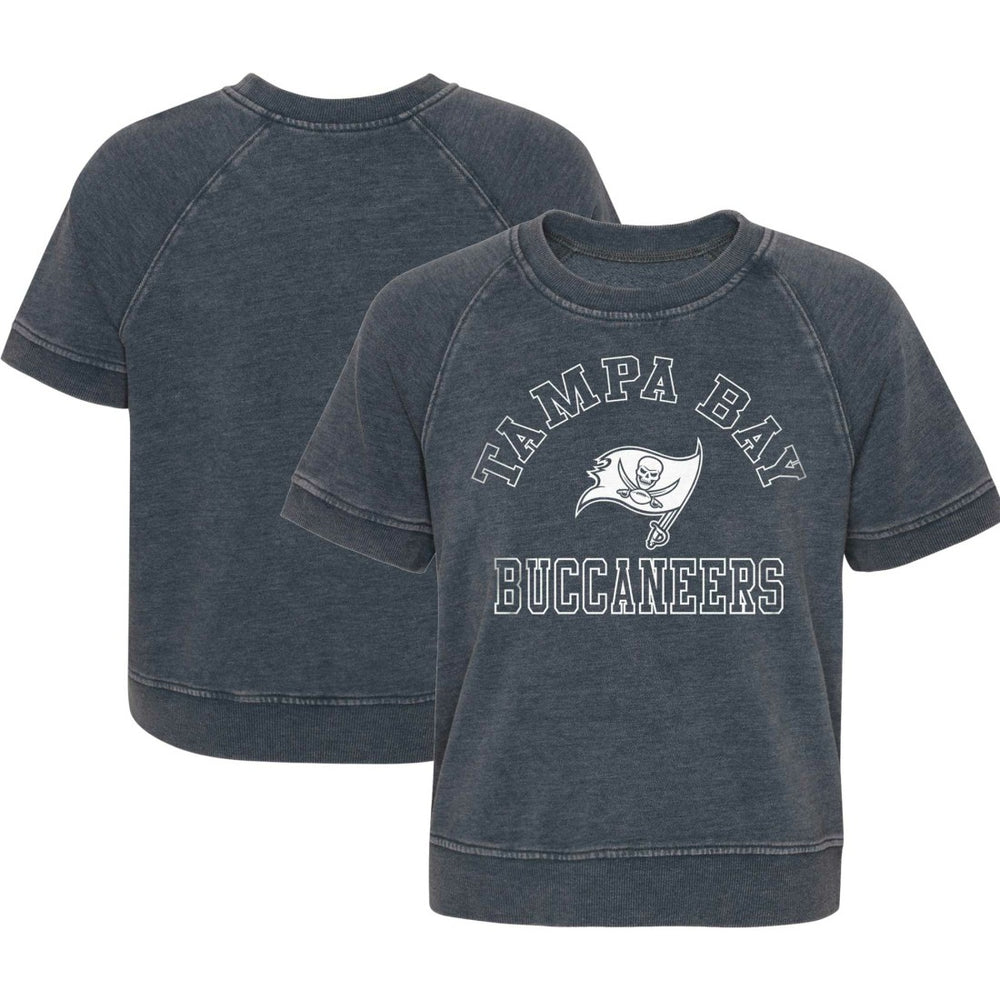 Tampa Bay Buccaneers Girls Juniors Cheer Squad Raglan T-Shirt Heather Charcoal