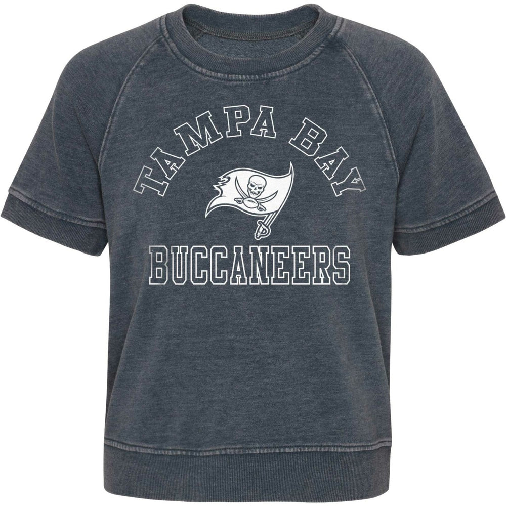 Tampa Bay Buccaneers Girls Juniors Cheer Squad Raglan T-Shirt Heather Charcoal