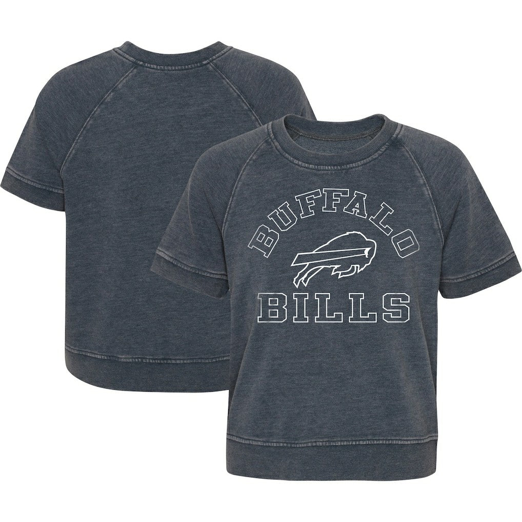 Buffalo Bills Girls Juniors Cheer Squad Raglan T-Shirt Heather Charcoal