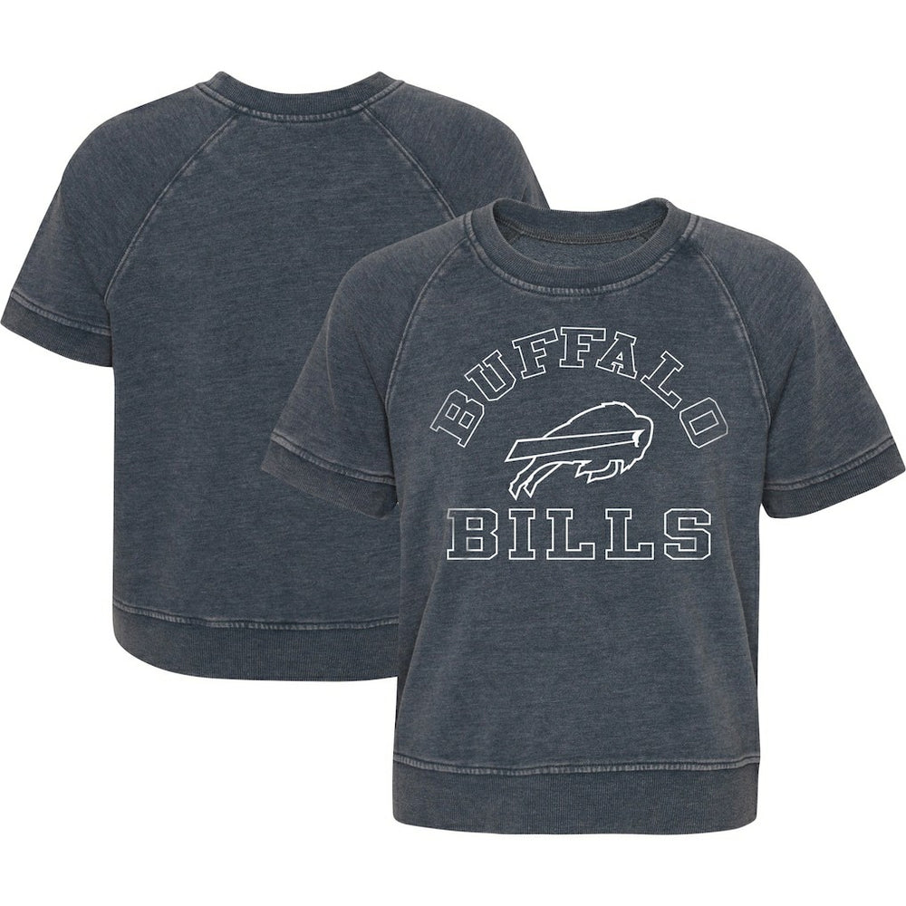 Buffalo Bills Girls Juniors Cheer Squad Raglan T-Shirt Heather Charcoal