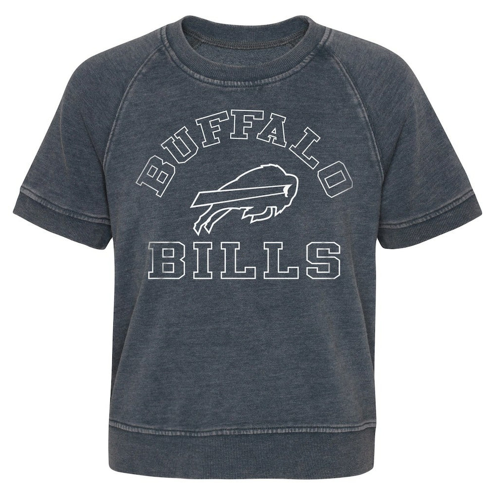 Buffalo Bills Girls Juniors Cheer Squad Raglan T-Shirt Heather Charcoal