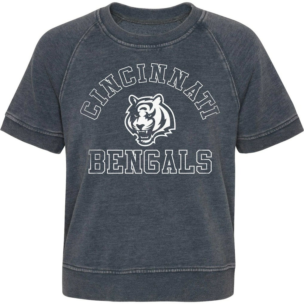 Cincinnati Bengals Girls Juniors Cheer Squad Raglan T-Shirt Heather Charcoal