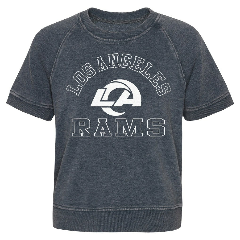 Los Angeles Rams Girls Juniors Cheer Squad Raglan T-Shirt Heather Charcoal