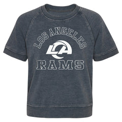 Los Angeles Rams Girls Juniors Cheer Squad Raglan T-Shirt Heather Charcoal