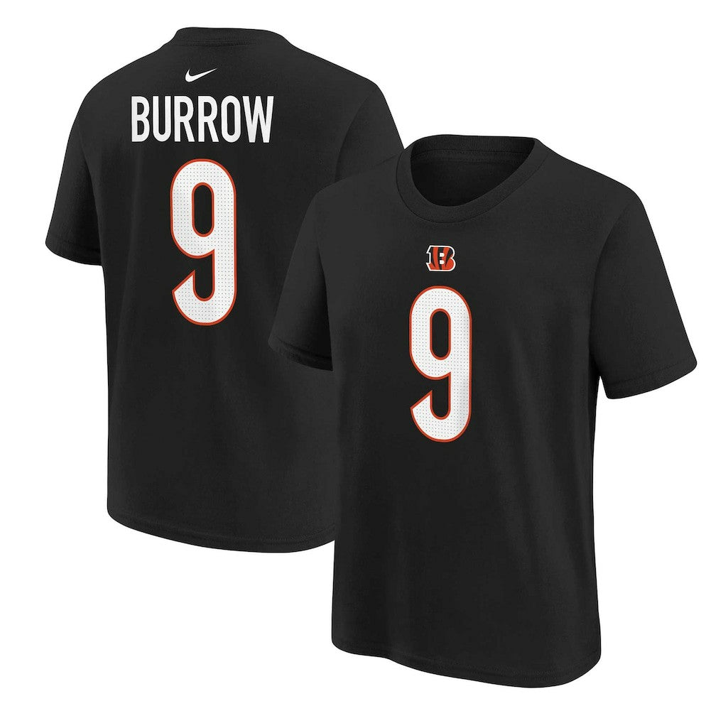 Joe Burrow Cincinnati Bengals Youth Player Name & Number T-Shirt Black