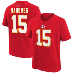 Patrick Mahomes Kansas City Chiefs Youth Player Name & Number T-Shirt Red