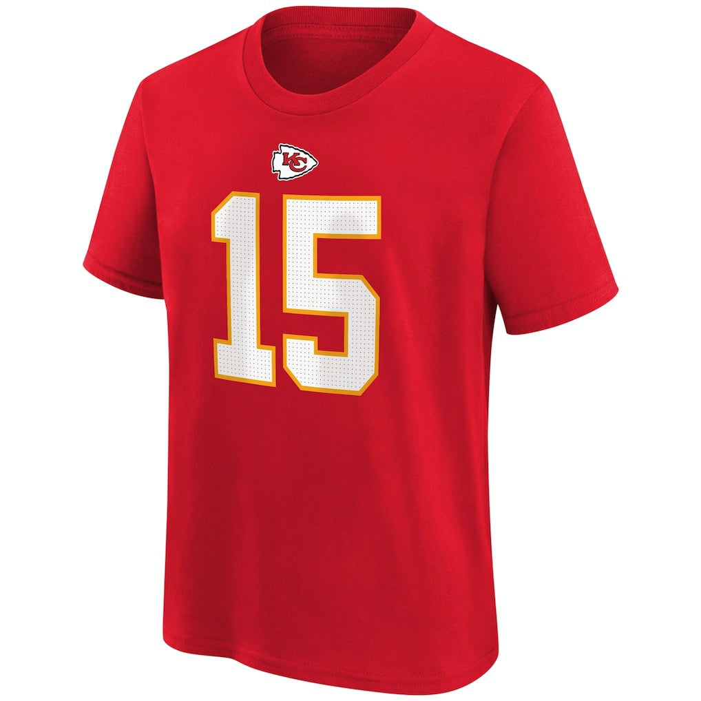 Patrick Mahomes Kansas City Chiefs Youth Player Name & Number T-Shirt Red