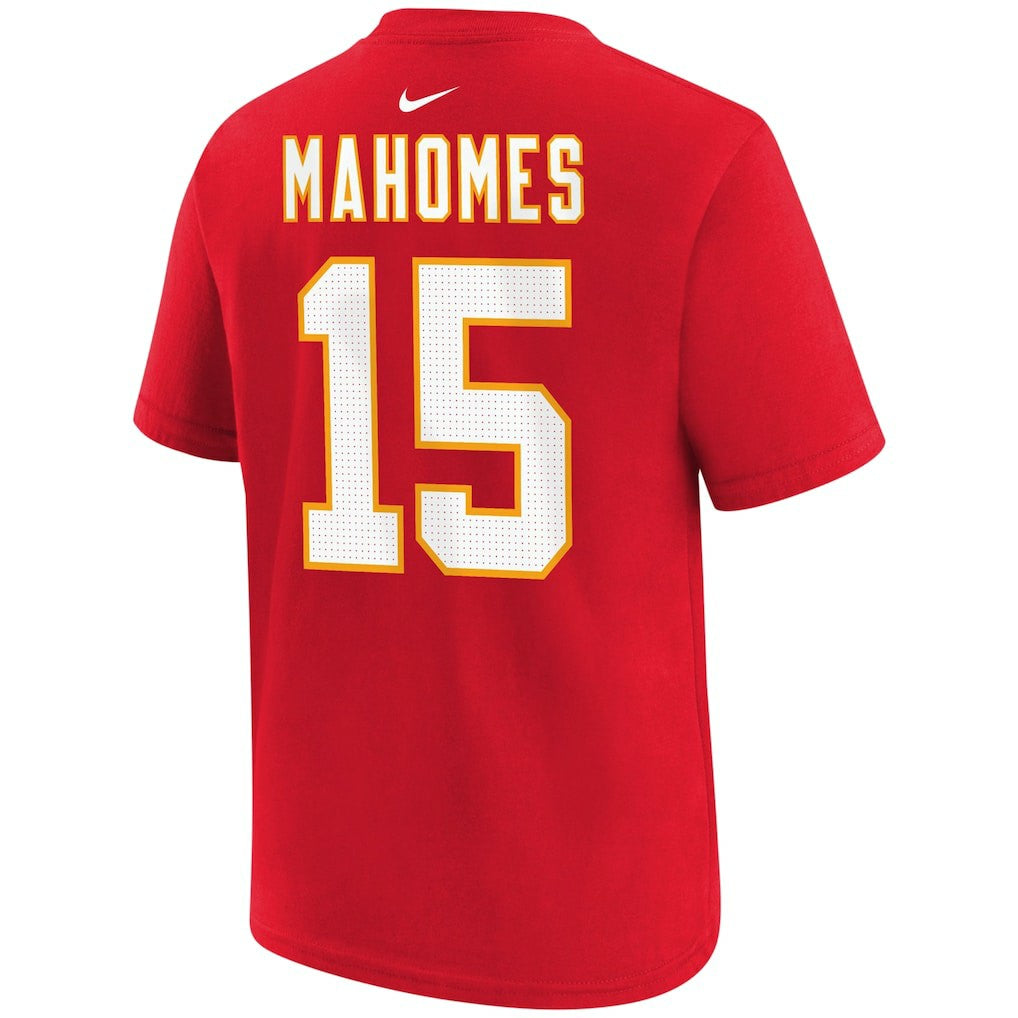 Patrick Mahomes Kansas City Chiefs Youth Player Name & Number T-Shirt Red