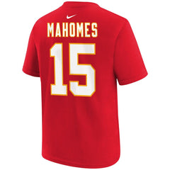 Patrick Mahomes Kansas City Chiefs Youth Player Name & Number T-Shirt Red