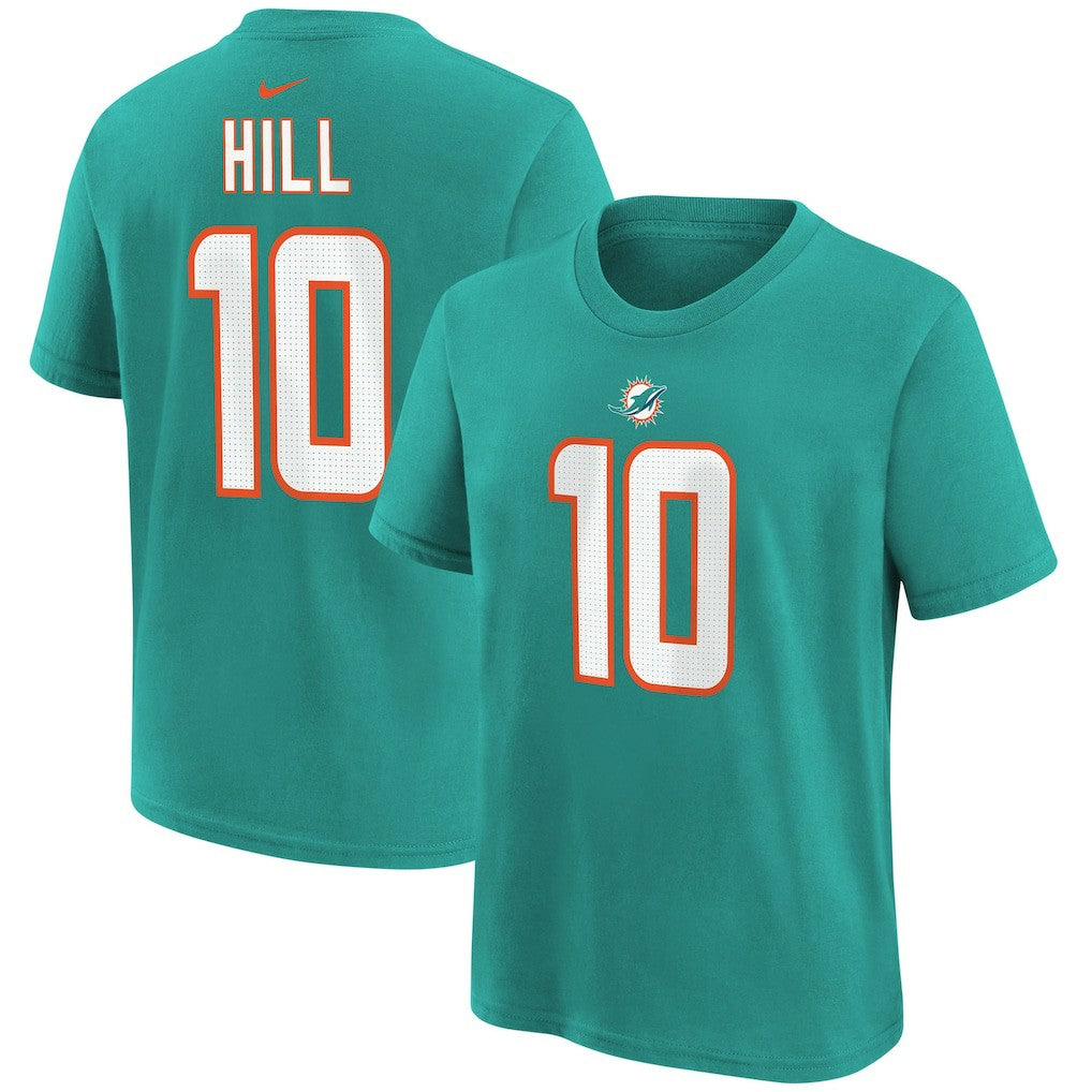 Tyreek Hill Miami Dolphins Youth Player Name & Number T-Shirt Aqua