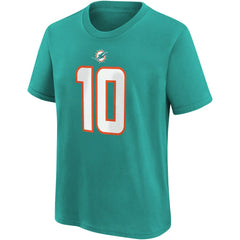 Tyreek Hill Miami Dolphins Youth Player Name & Number T-Shirt Aqua