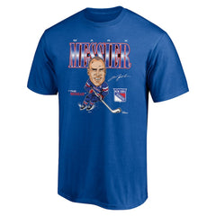 NHL Mark Messier New York Rangers Player Caricature T-Shirt - Blue