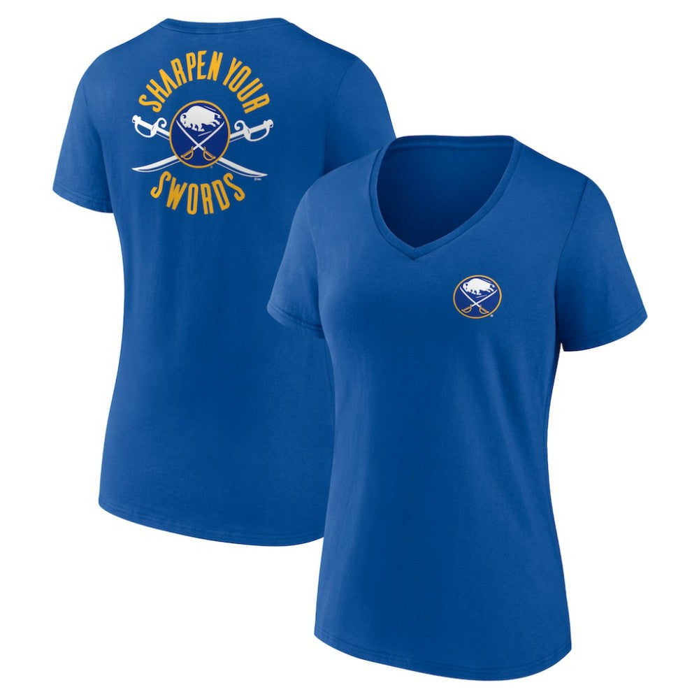 NHL Buffalo Sabres Women's Territorial V-Neck T-Shirt - Royal