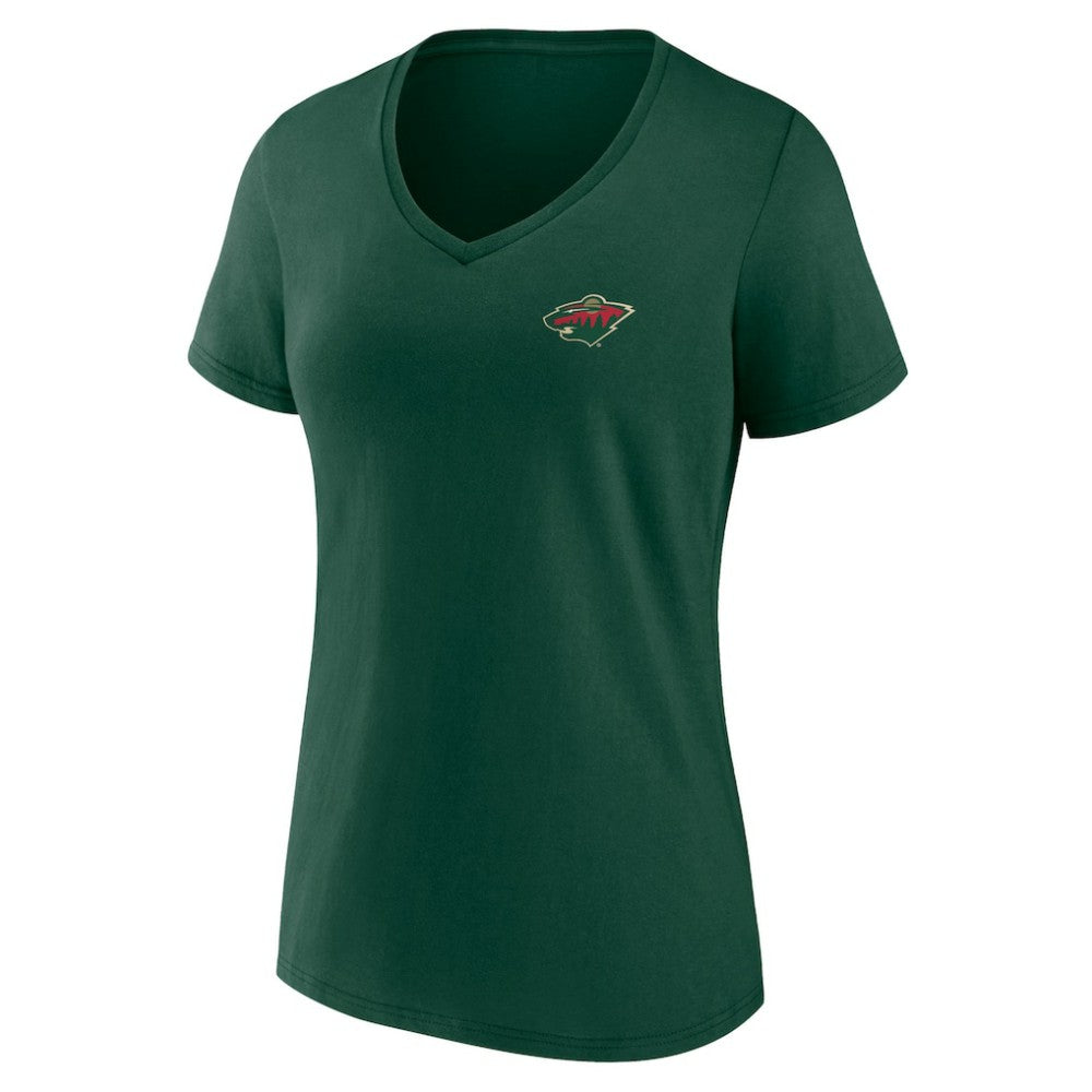 NHL Minnesota Wild Women's Territorial V-Neck T-Shirt - Green