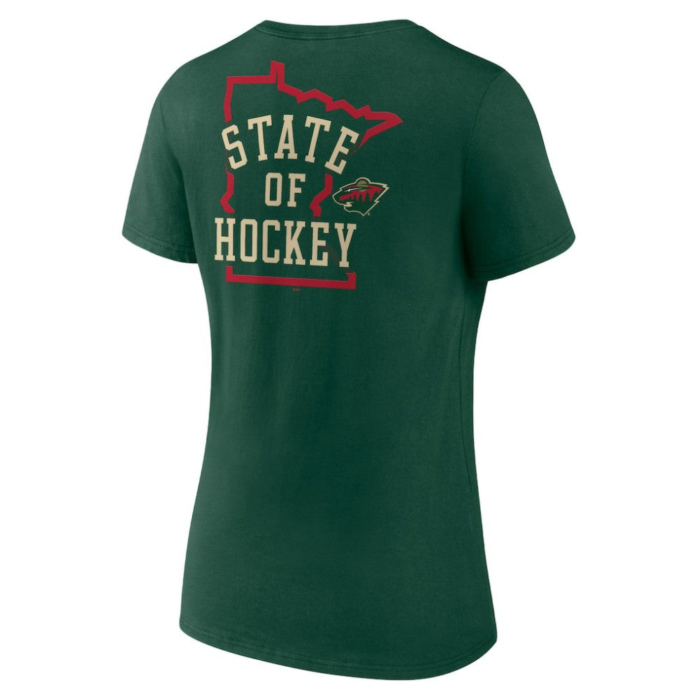 NHL Minnesota Wild Women's Territorial V-Neck T-Shirt - Green