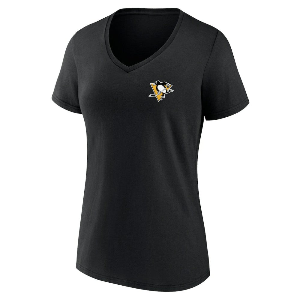 NHL Pittsburgh Penguins Women's Territorial V-Neck T-Shirt - Black