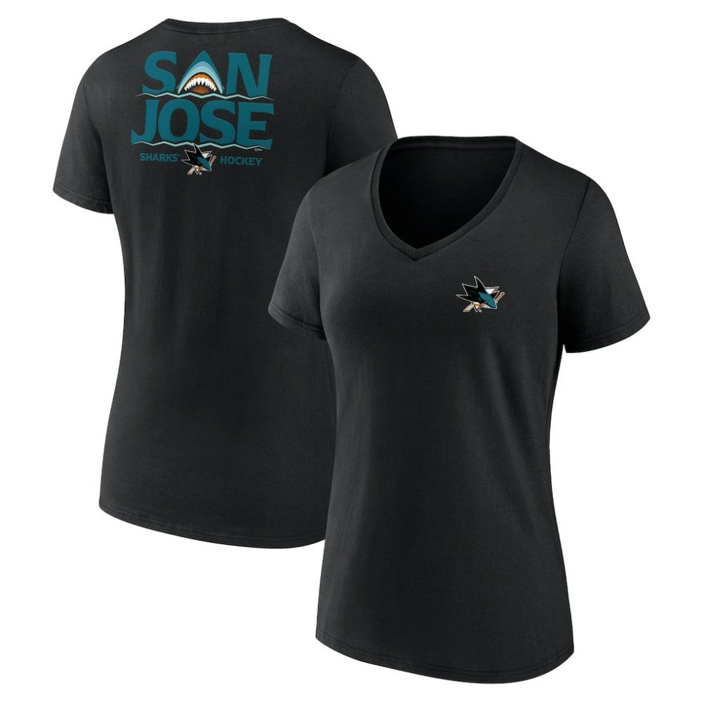 NHL San Jose Sharks Women's Territorial V-Neck T-Shirt - Black