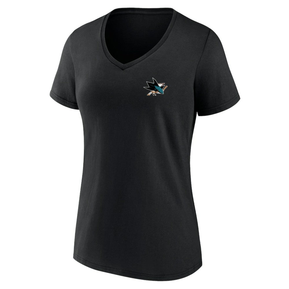 NHL San Jose Sharks Women's Territorial V-Neck T-Shirt - Black