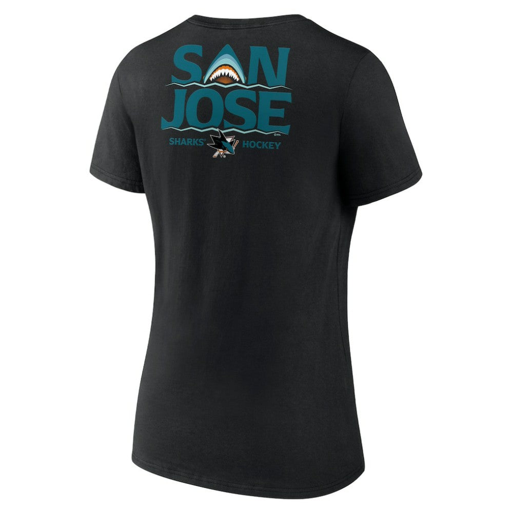 NHL San Jose Sharks Women's Territorial V-Neck T-Shirt - Black