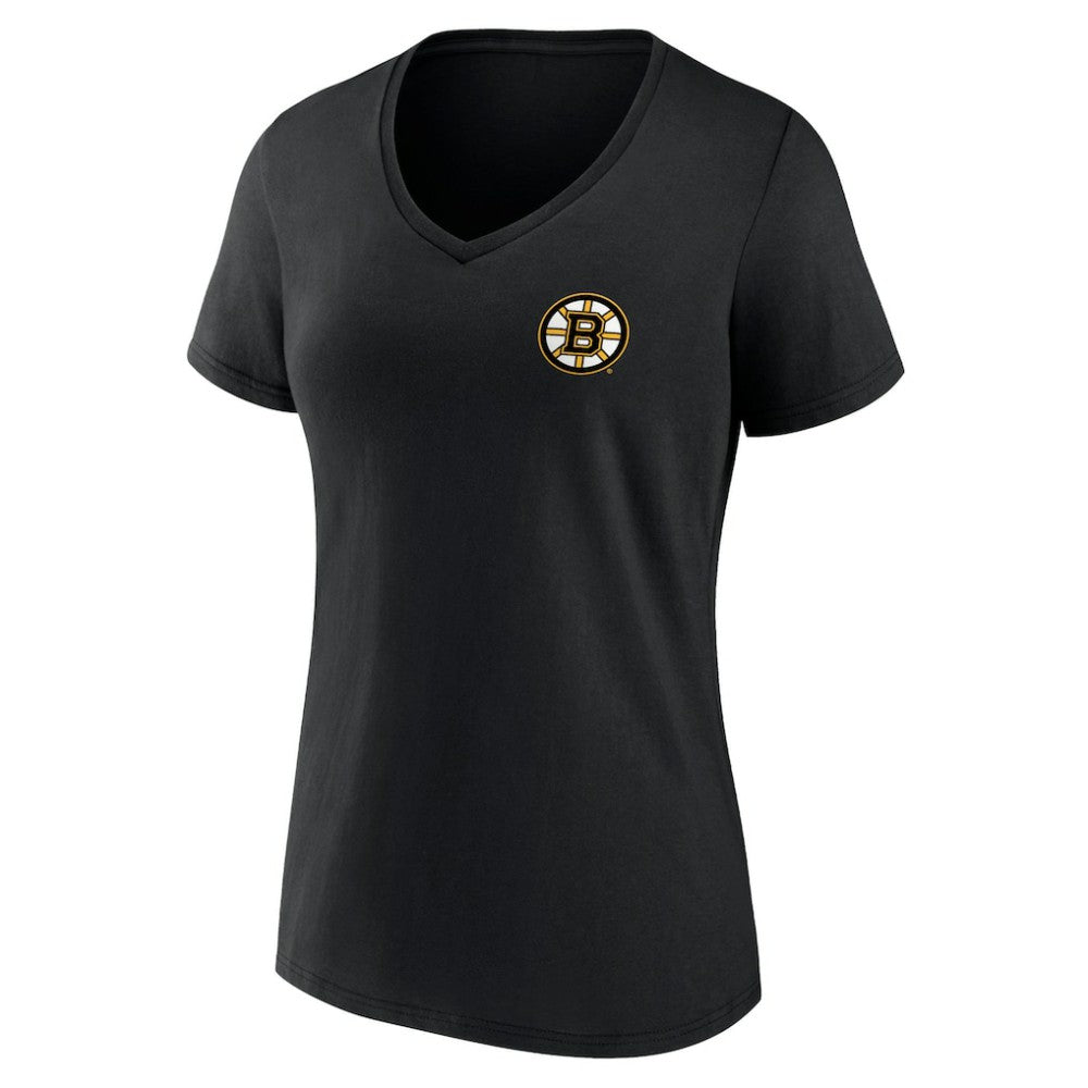 NHL Boston Bruins Women's Territorial V-Neck T-Shirt - Black