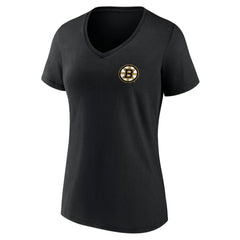 NHL Boston Bruins Women's Territorial V-Neck T-Shirt - Black