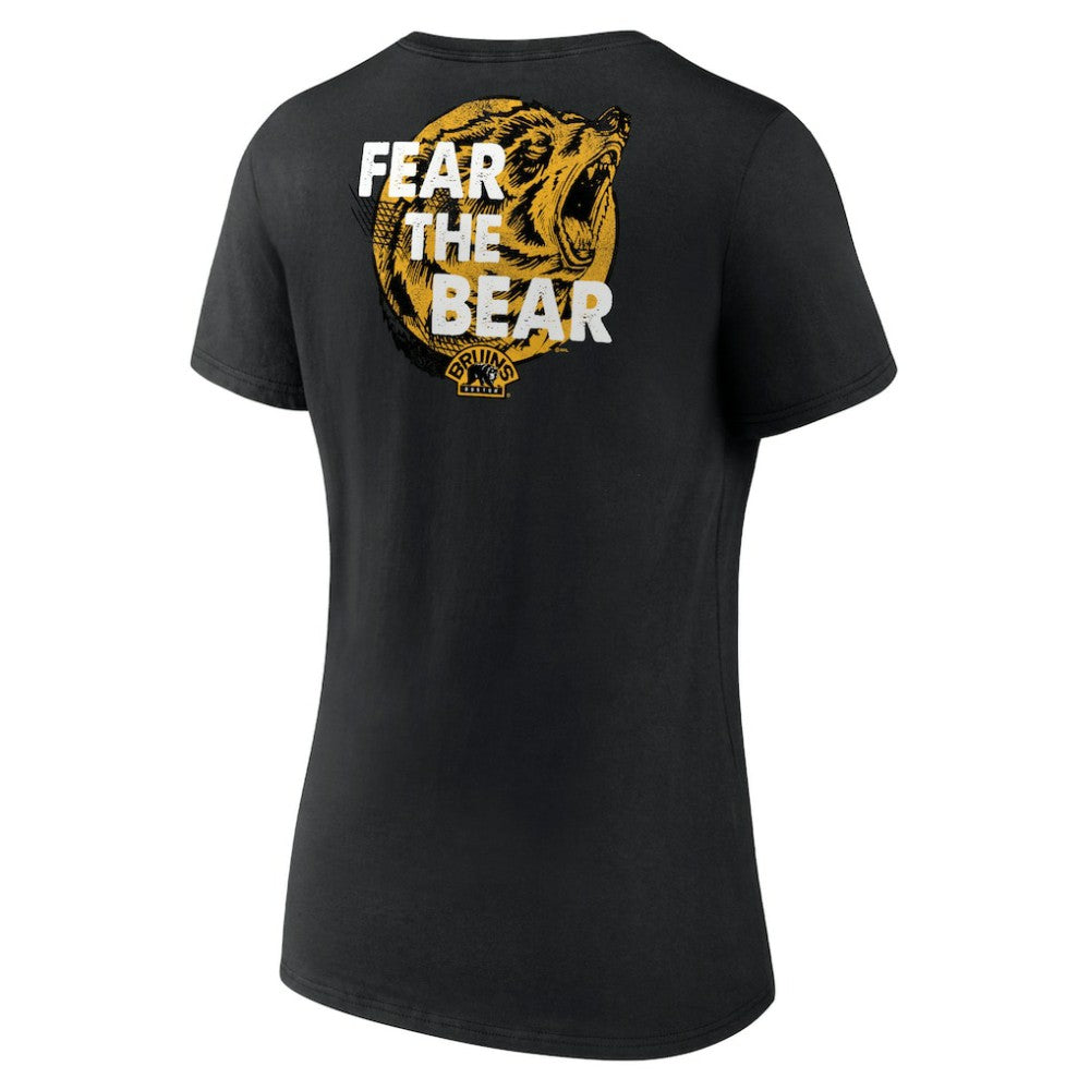 NHL Boston Bruins Women's Territorial V-Neck T-Shirt - Black