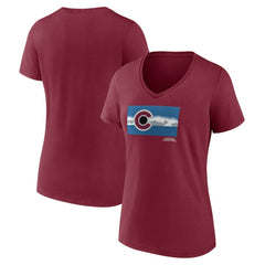NHL Colorado Avalanche Women's Shout Out V-Neck T-Shirt - Burgundy