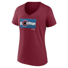 NHL Colorado Avalanche Women's Shout Out V-Neck T-Shirt - Burgundy
