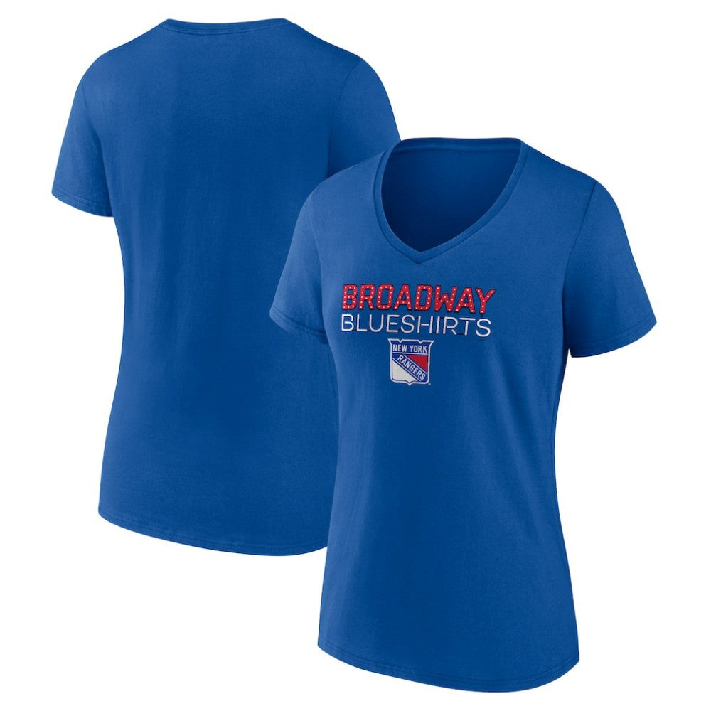 NHL New York Rangers Women's Shout Out V-Neck T-Shirt - Blue